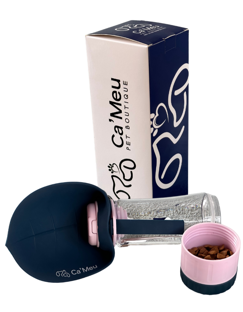 A - Garrafa Duo Pets - Água e Petiscos Ca'Meu®