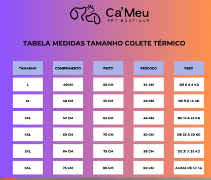 B - Roupinha - Colete Térmico para cachorros